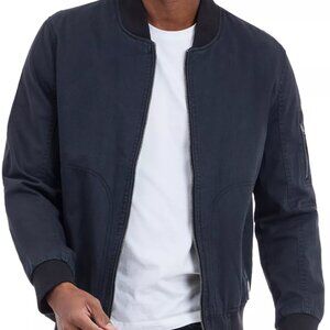 Lucky Brand Men's Full Zip Pockets Bomber Jacket Blue Size S